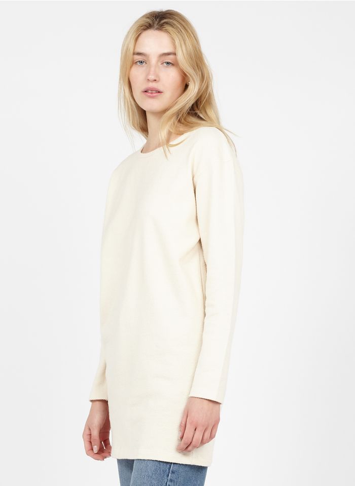 AMERICAN VINTAGE Kurzkleid aus Stretch-Baumwolle mit Rundhalsausschnitt in Weiß