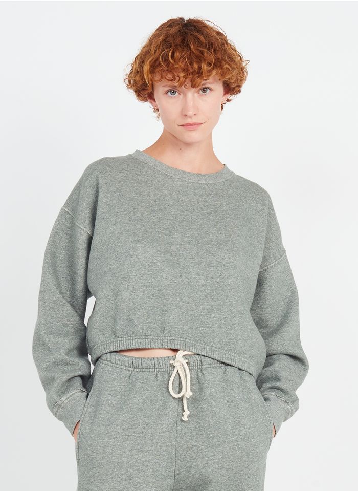 AMERICAN VINTAGE Rundhals-Sweatshirt aus Baumwolle in Grun