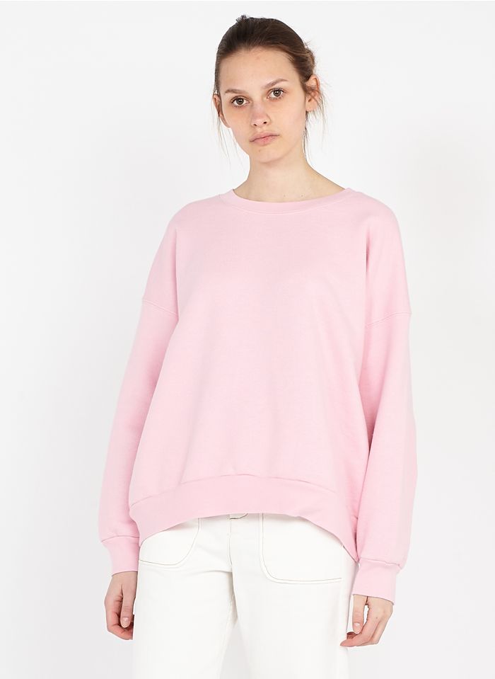 AMERICAN VINTAGE Rundhals-Sweatshirt aus Bio-Baumwoll-Mix in Rosa