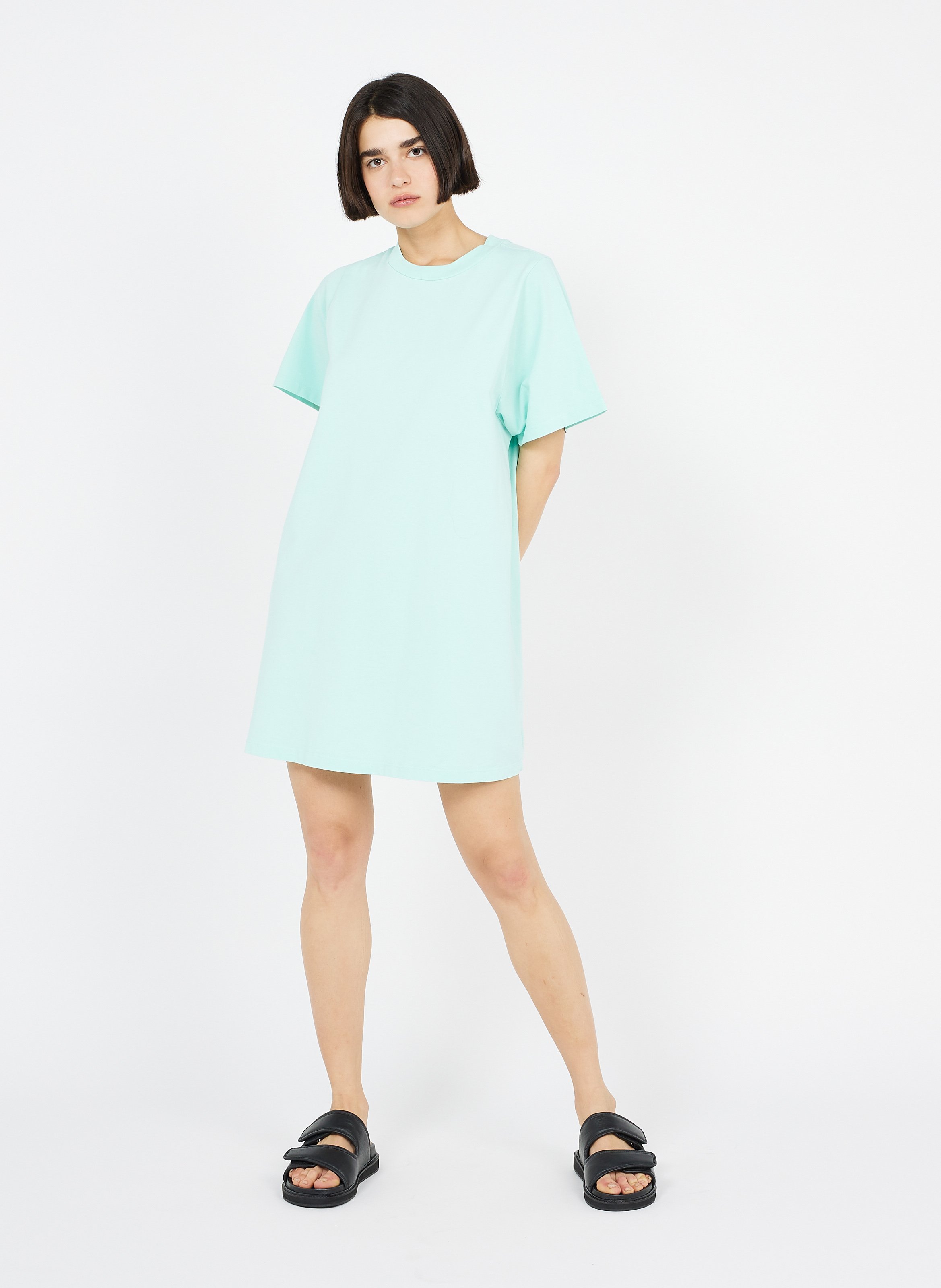 Sale T-shirt-kleid Aus Baumwolle Mit Rundhalsausschnitt Lagon Vintage  American Vintage - Damen | Place des Tendances