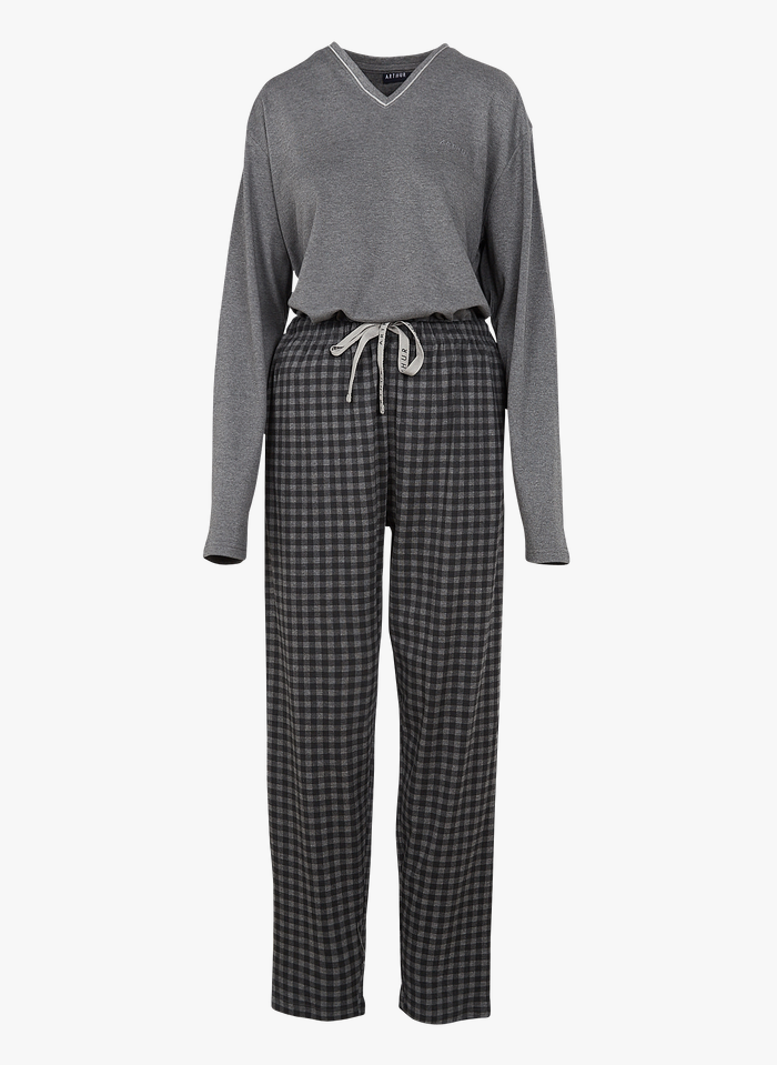 ARTHUR Pyjama-Set aus Baumwolle in Schwarz