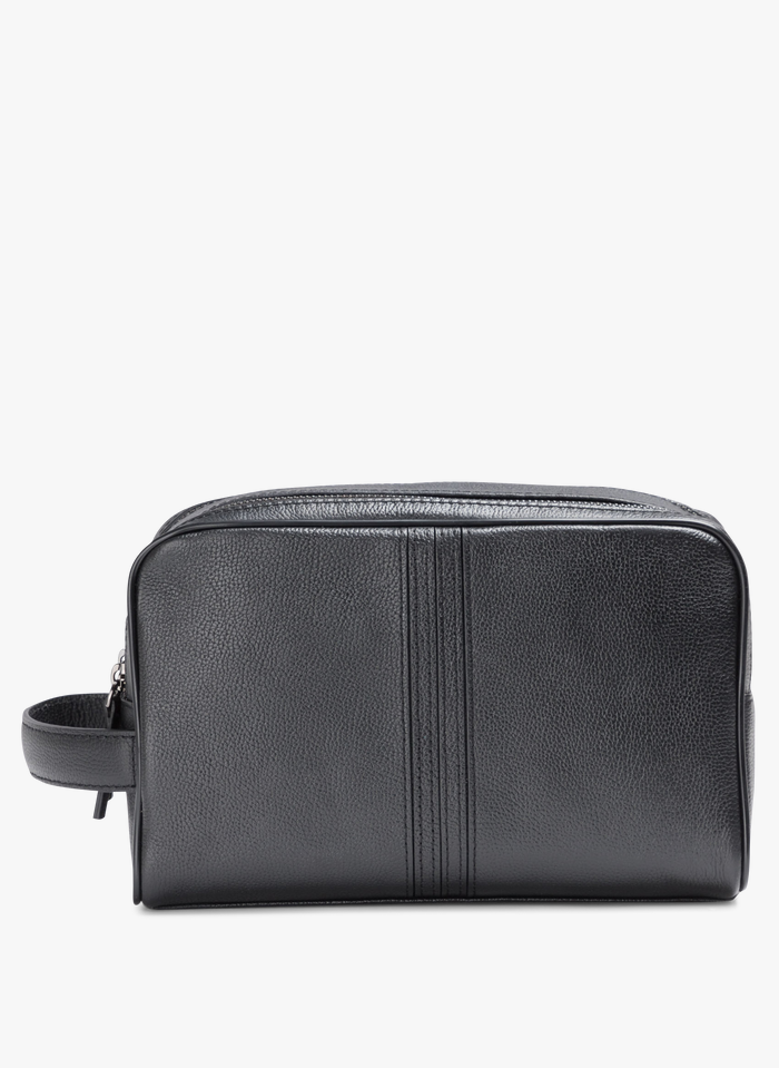 AU PRINTEMPS PARIS Kulturtasche aus Leder mit Reißverschluss in Schwarz