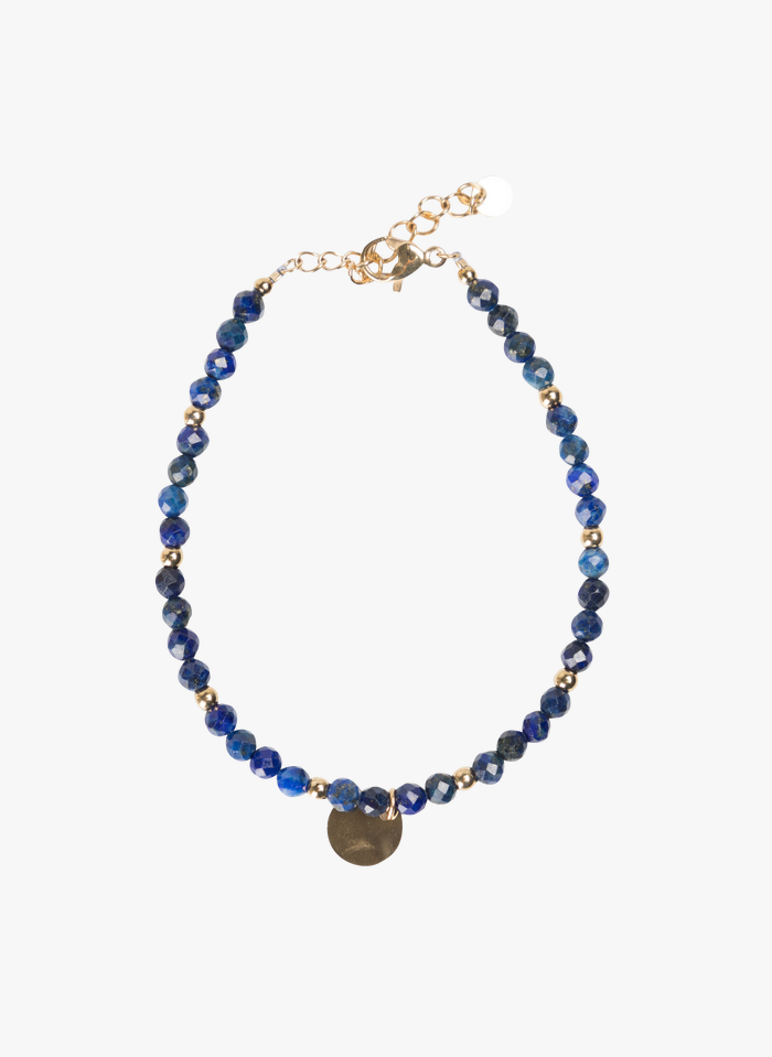 AU PRINTEMPS PARIS Schmales Stahl-Armband mit Steinen in Blau