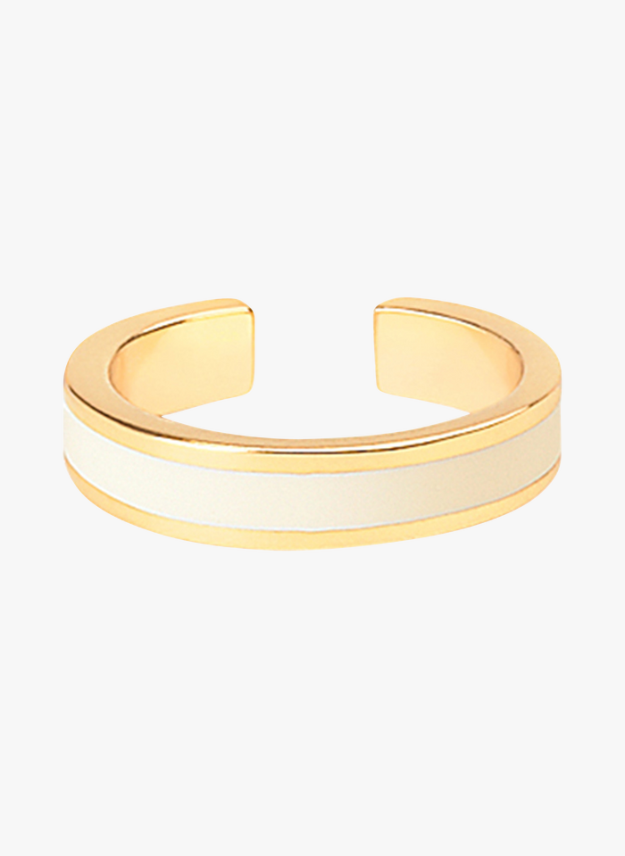 BANGLE UP Offener, verstellbarer Ring aus vergoldetem und emailliertem Messing 