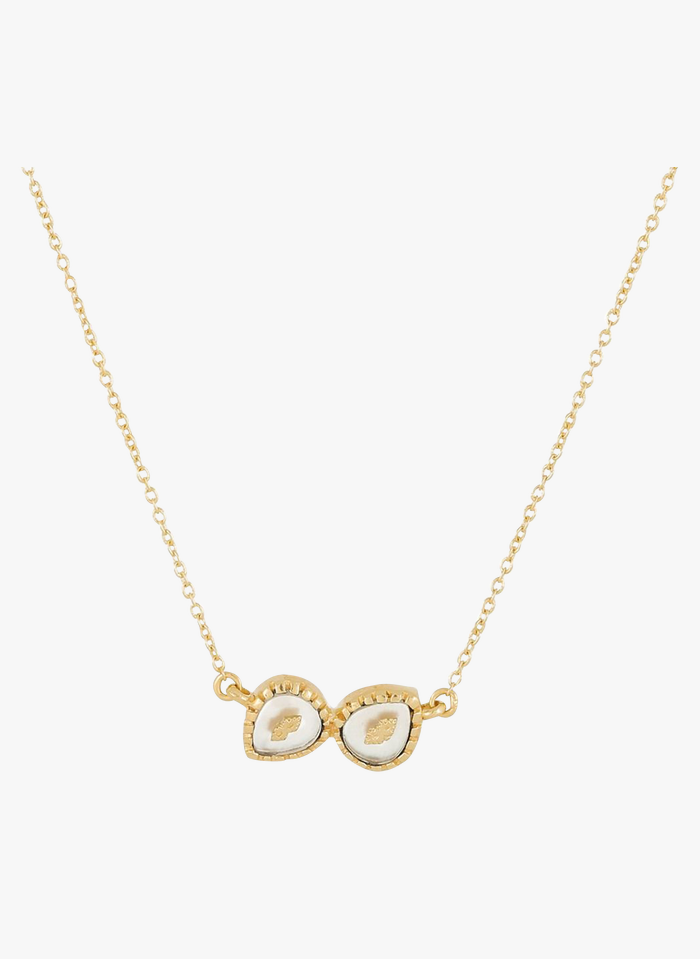 BE MAAD Vergoldete Messing-Halskette mit Steinen in Golden