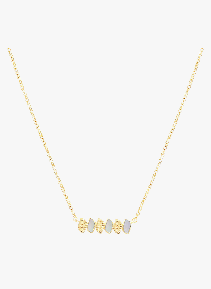 BE MAAD Vergoldete Messing-Halskette mit Steinen in Golden