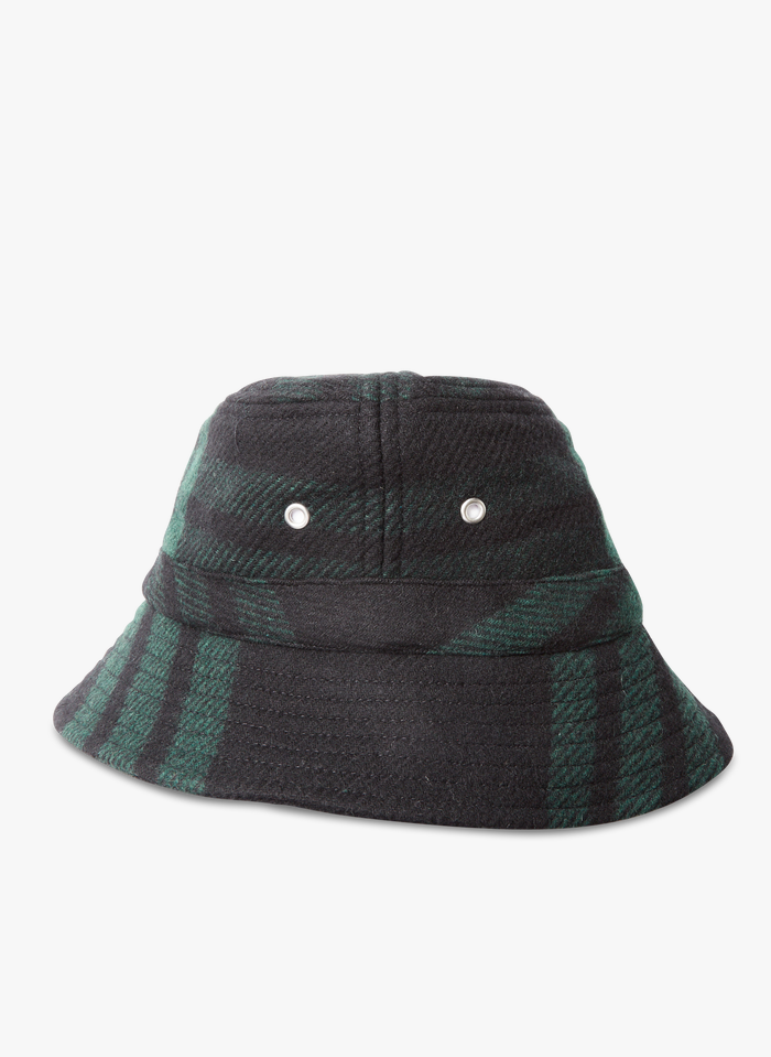 BELLEROSE Karierter Bucket Hat aus Wollmix in Grün