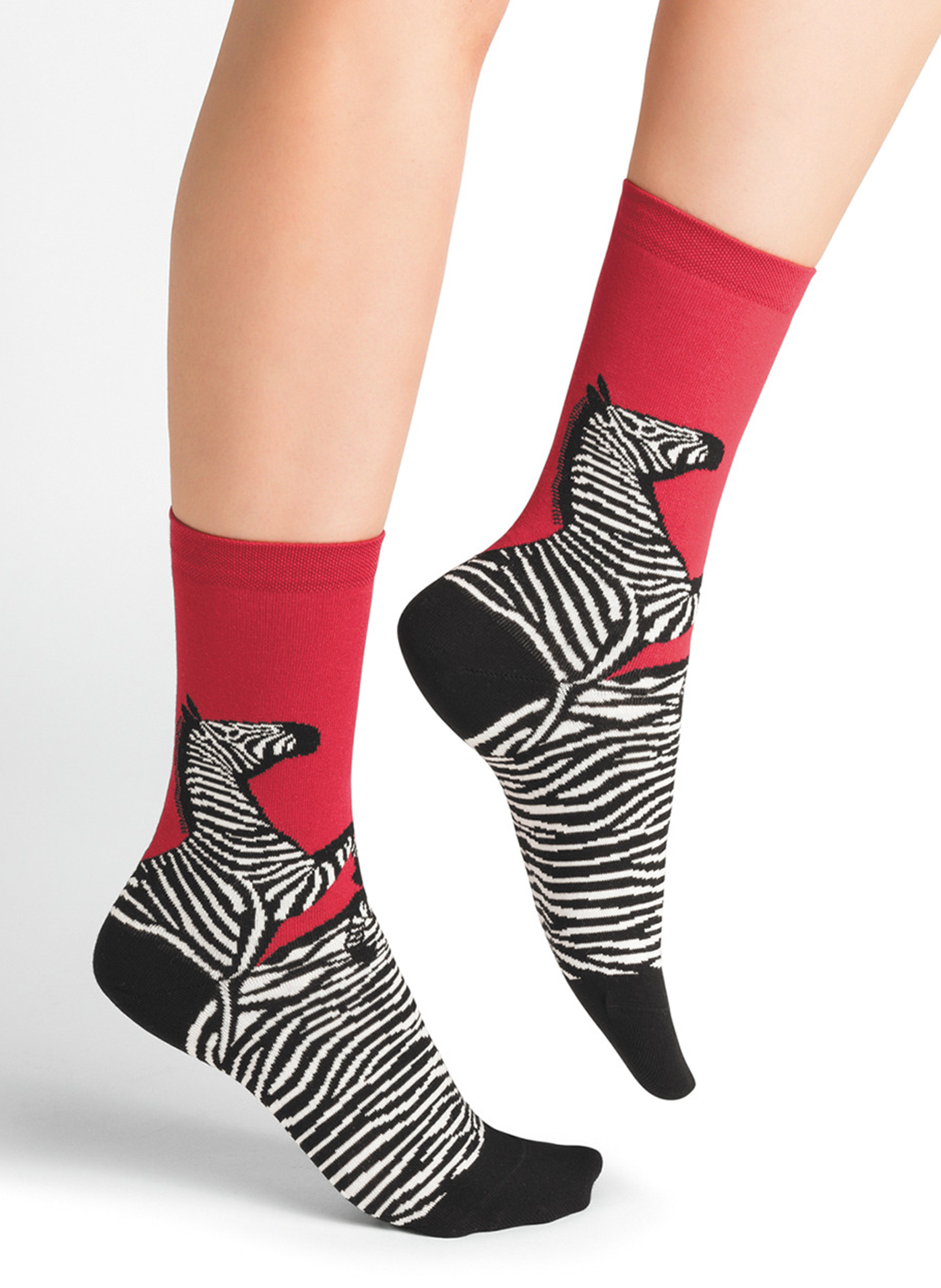 Baumwollsocken Mit Zebramotiven Rouge Bleuforet - Damen | Place des