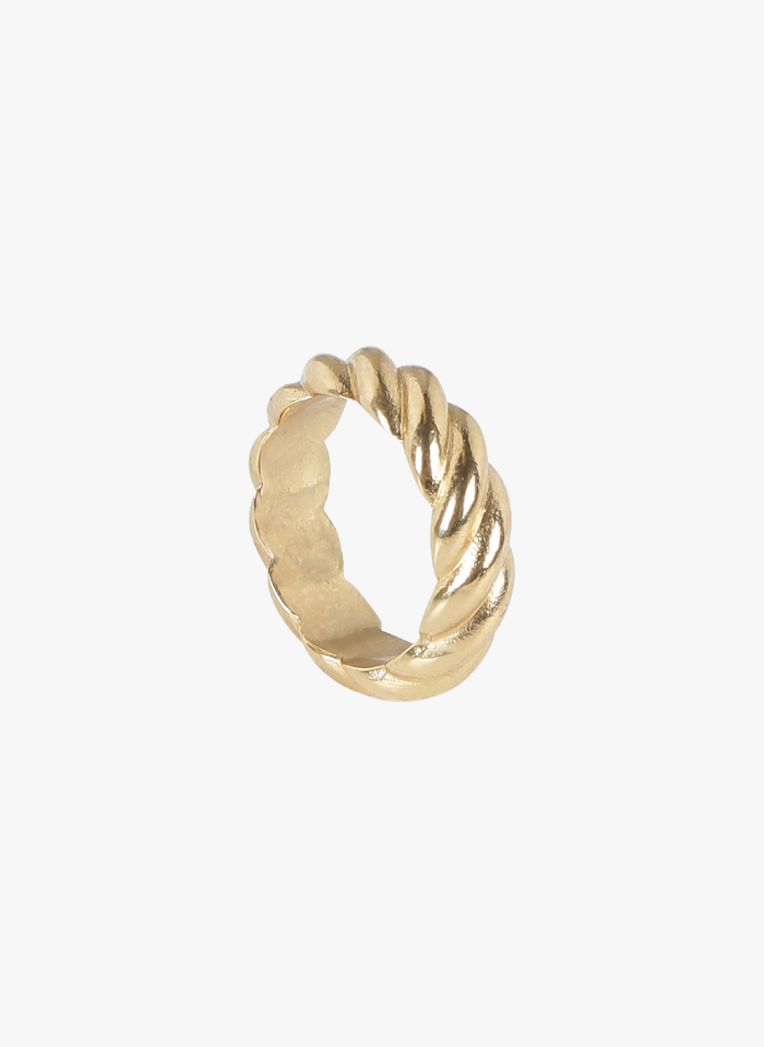 BONANZA PARIS Gedrehter Ring mit 24K-Goldplattierung in Golden