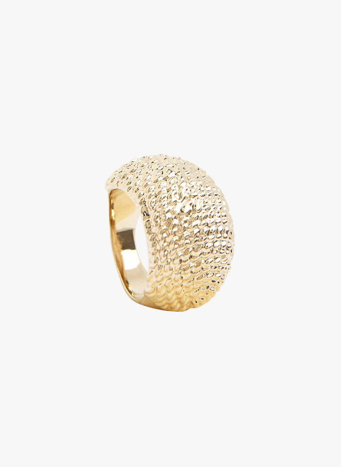 BONANZA PARIS Strukturierter Ring aus vergoldetem Messing in Golden
