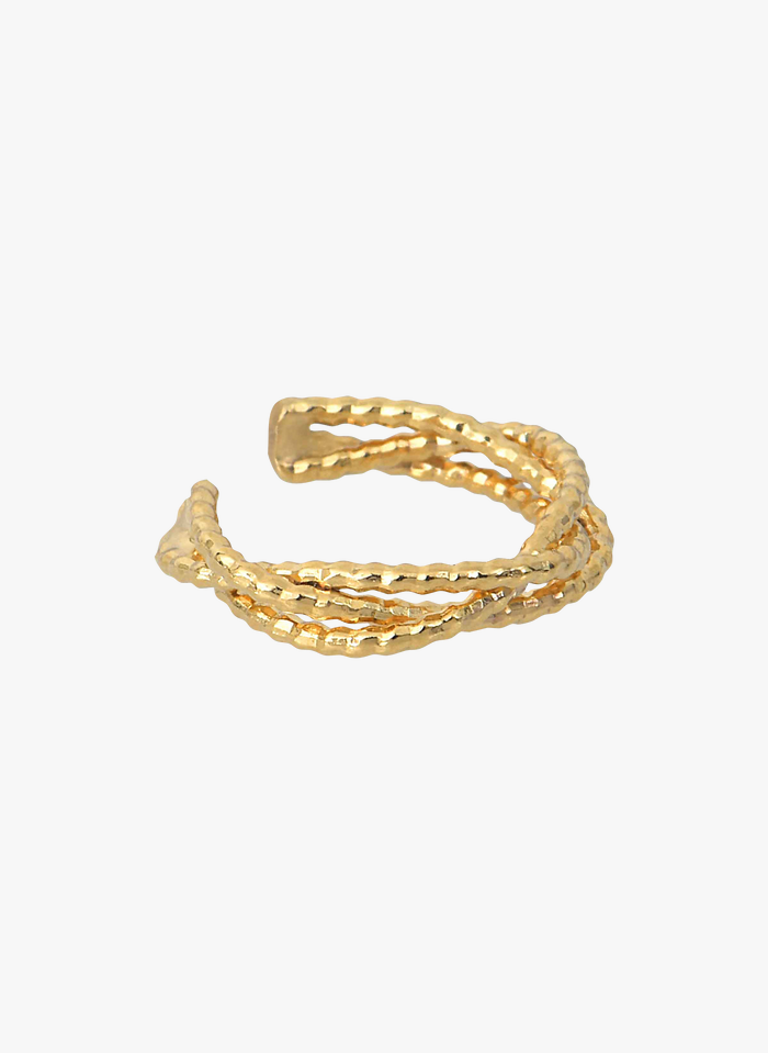 CAROLINE NAJMAN Geflochtener Ring aus vergoldetem Messing in Golden