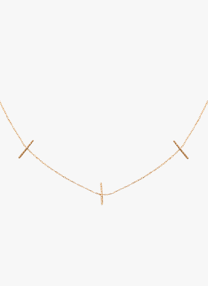 CAROLINE NAJMAN Halskette mit Kettchen und Stegen in Golden