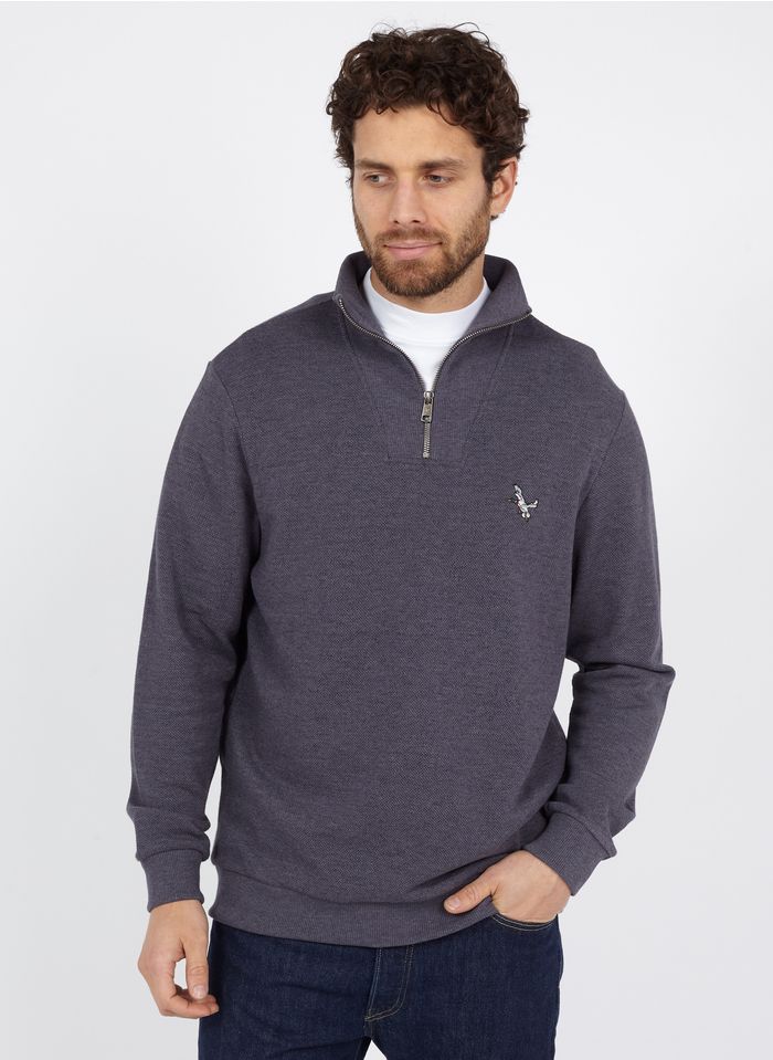 CHEVIGNON Sweatshirt aus Baumwoll-Mix mit Stehkragen, Regular Fit in Blau