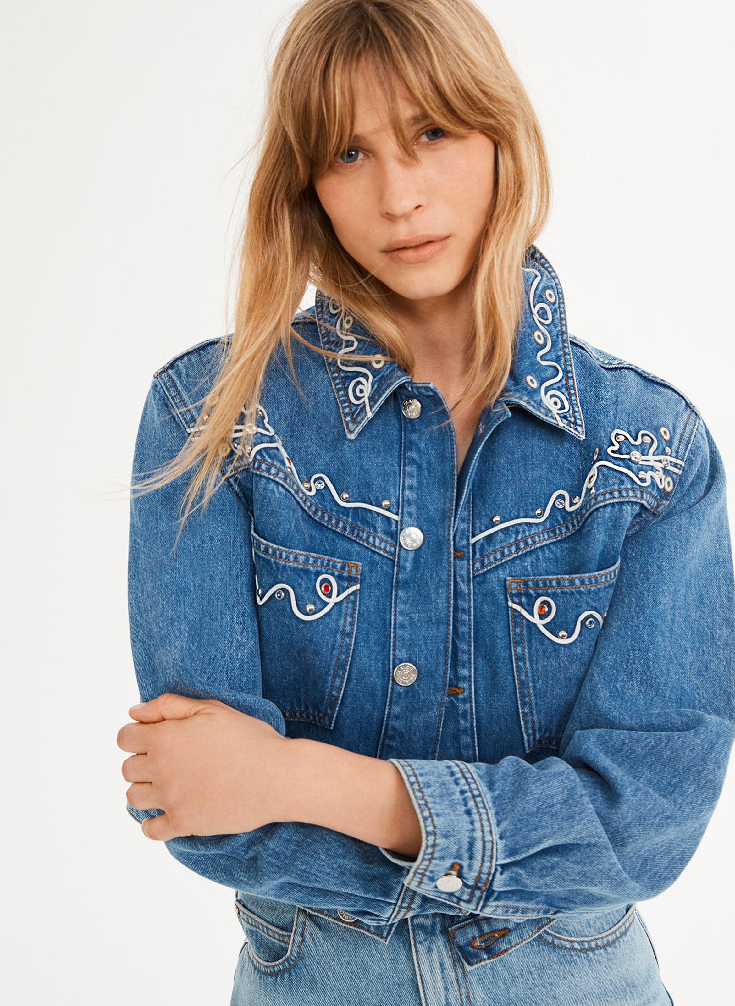 Kurze Jeansjacke Denim Claudie Pierlot - Damen | Place des Tendances