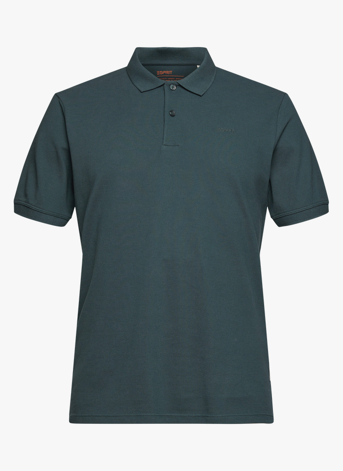 ESPRIT Poloshirt aus Baumwoll-Piqué, Slim Fit in Grun