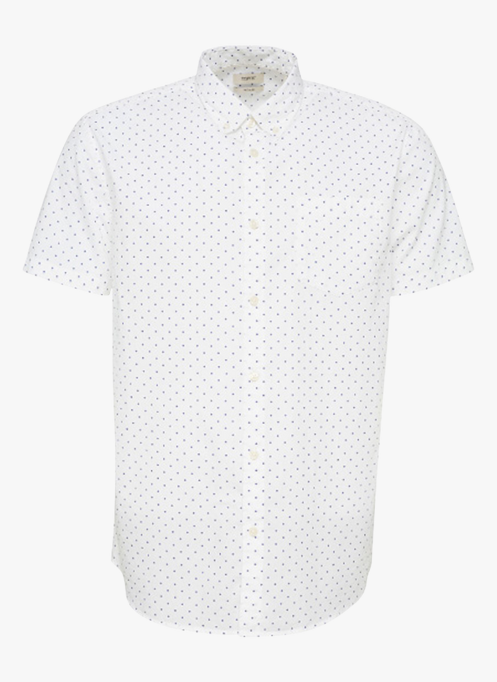 ESPRIT Gepunktetes Baumwollhemd mit Button-down-Kragen, Slim Fit in Weiß