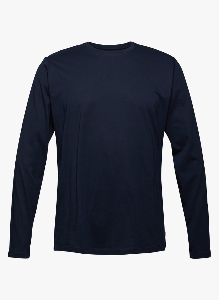 ESPRIT Rundhals-T-Shirt aus Bio-Baumwolle in Blau