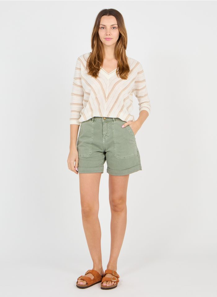 GERARD DAREL Shorts aus Stretch-Baumwolle in Khaki