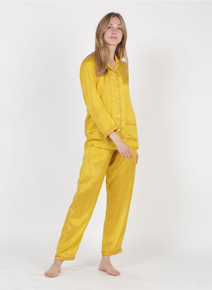 GERMAINE DES PRES Pyjama aus Baumwolle und Seide in Gelb