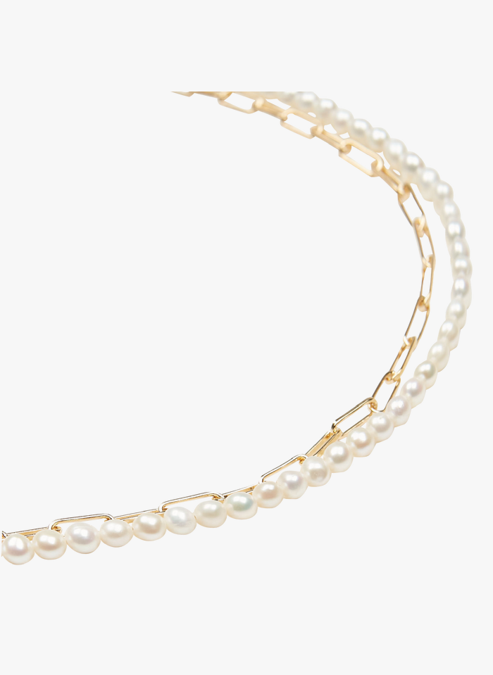 GISEL B Halskette mit Perlenreihen in Golden