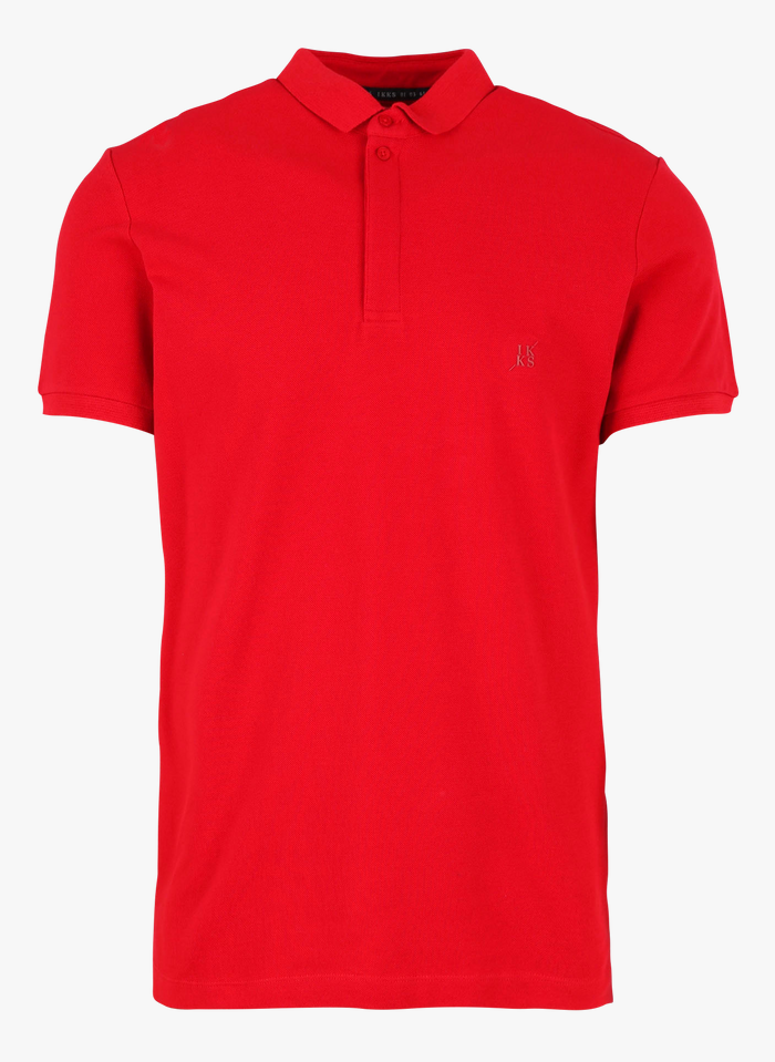 IKKS Poloshirt aus Baumwoll-Piqué, Slim Fit in Rot