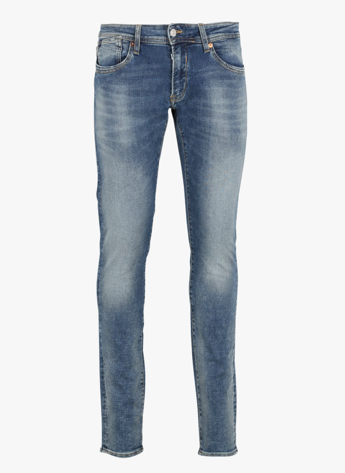 LE TEMPS DES CERISES Stone Washed Slimfit-Jeans aus Baumwoll-Mix in Blau