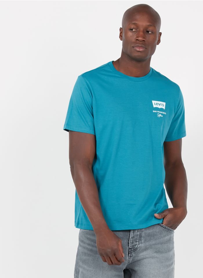 LEVI'S Rundhals-T-Shirt aus Baumwolle mit Siebdruck, Regular Fit in Grün