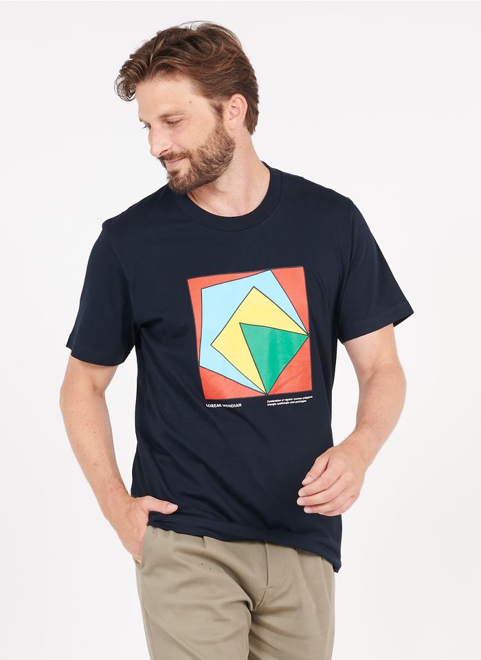 LOREAK MENDIAN Rundhals-T-Shirt aus Baumwolle, Regular Fit in Blau