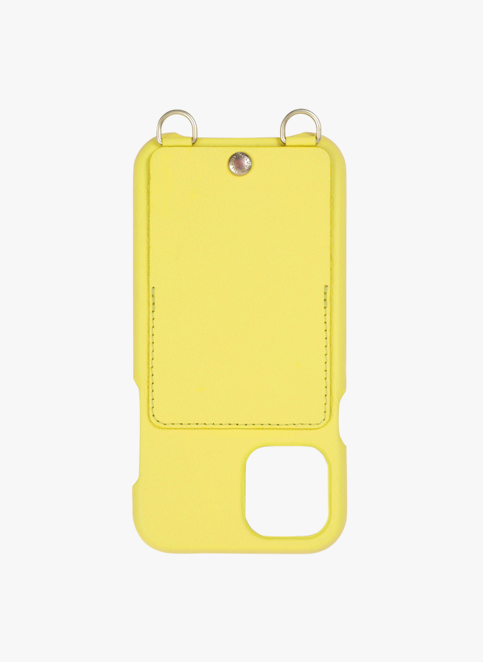 LOUVINI PARIS iPhone-Hülle mit Ledertäschchen in Gelb