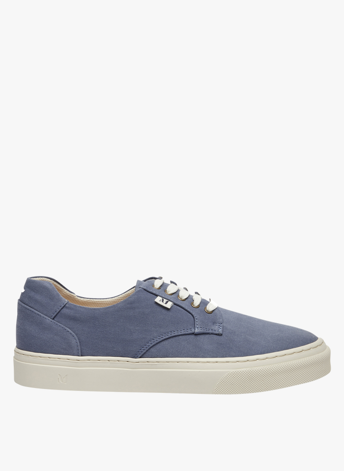 M. MOUSTACHE Niedrige Canvas-Sneaker in Blau