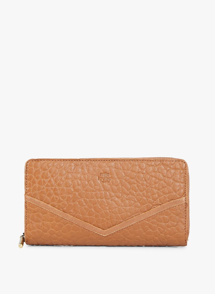 MILA LOUISE Brieftasche aus Leder in Braun