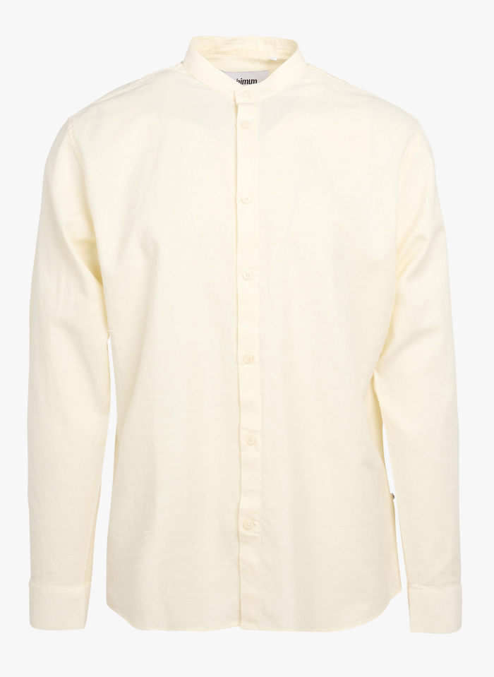 MINIMUM Hemd aus Bio-Baumwolle mit Rundhalskragen, Regular Fit in Weiß