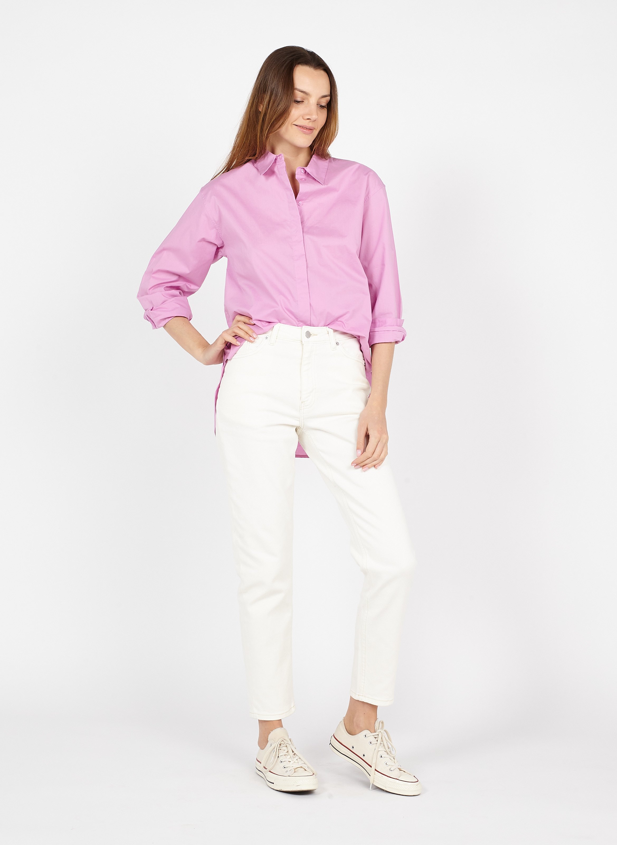 Straight Cut Mom Jeans Aus Baumwoll-mix Vanilla Ice Moss Copenhagen - Damen  | Place des Tendances