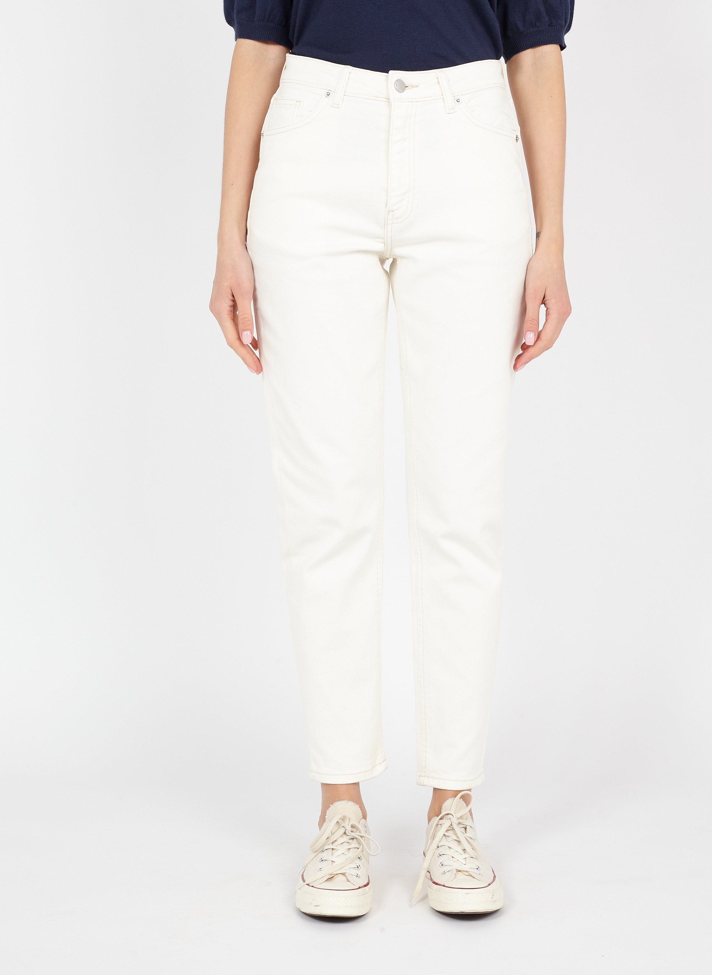 Straight Cut Mom Jeans Aus Baumwoll-mix Vanilla Ice Moss Copenhagen - Damen  | Place des Tendances