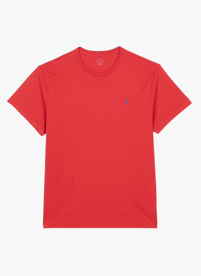 POLO RALPH LAUREN Rundhals-T-Shirt aus Baumwolle mit Stickerei, Regular Fit in Rot