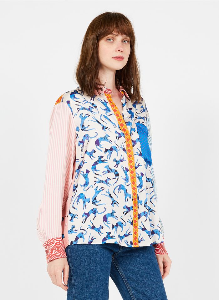 SACK S Bedruckte Bluse mit klassischem Kragen in Mehrfarbig
