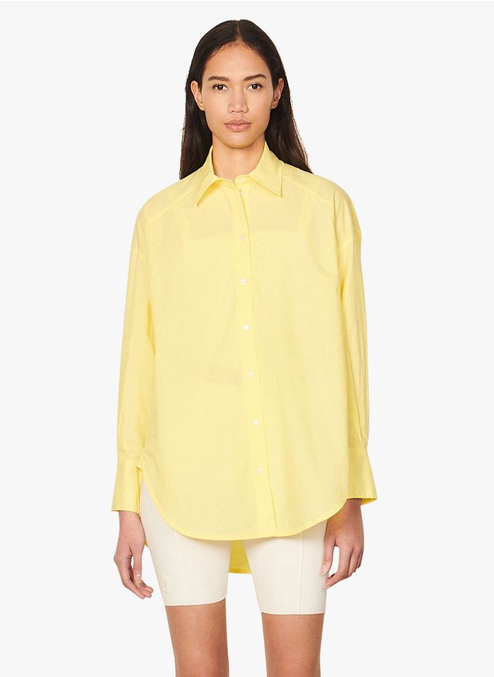 SANDRO Bluse aus Bio-Baumwolle mit klassischem Kragen in Gelb