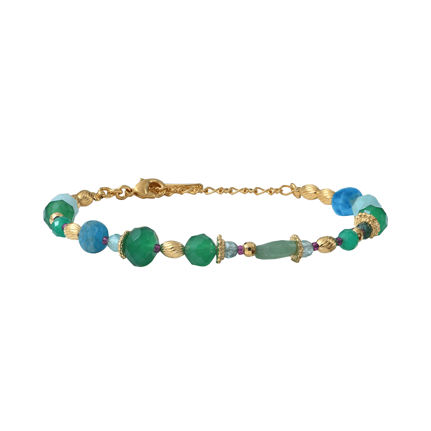 Armband Aus Natursteinen Und Vergoldetem Metall Vert Satellite Paris