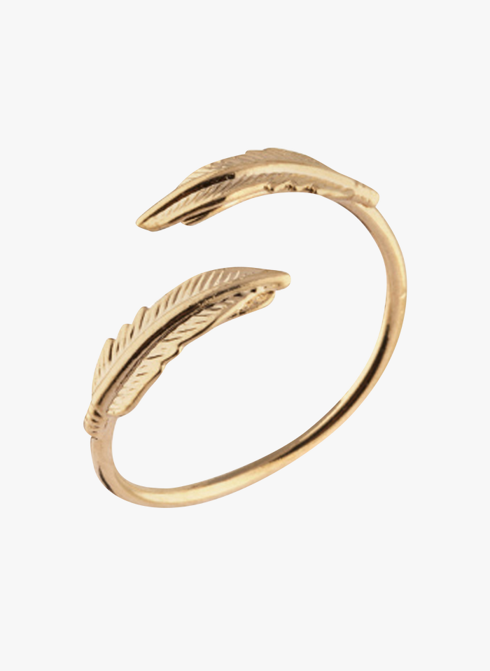 SATELLITE PARIS Schmaler Ring mit Federn in Golden