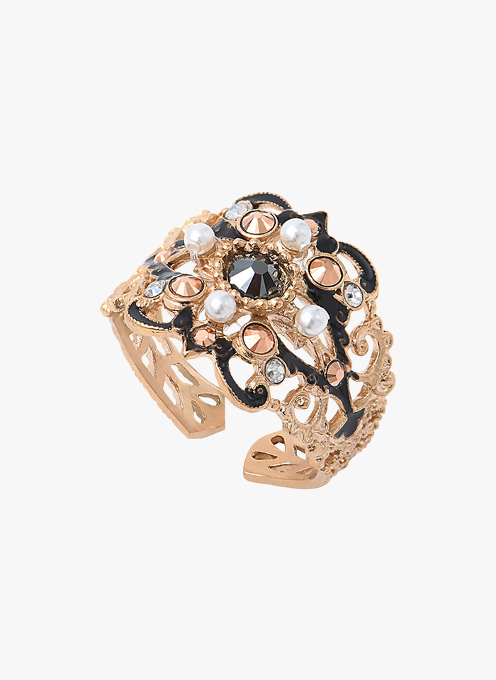 SATELLITE PARIS Verstellbarer Ring mit Steinen in Silber