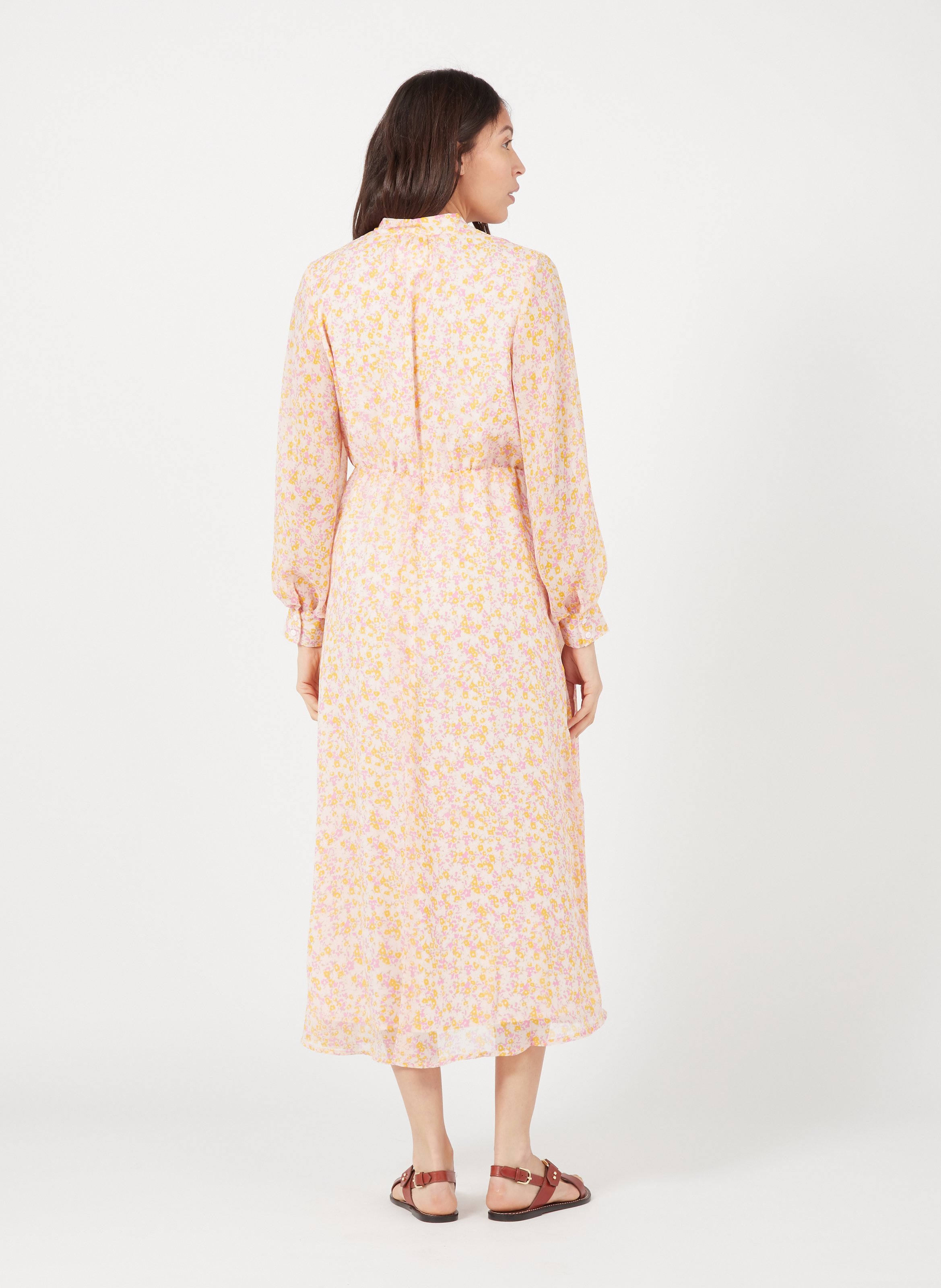 Maxikleid Mit V-ausschnitt Und Print Opera Mauve Selected - Damen | Place des Tendances