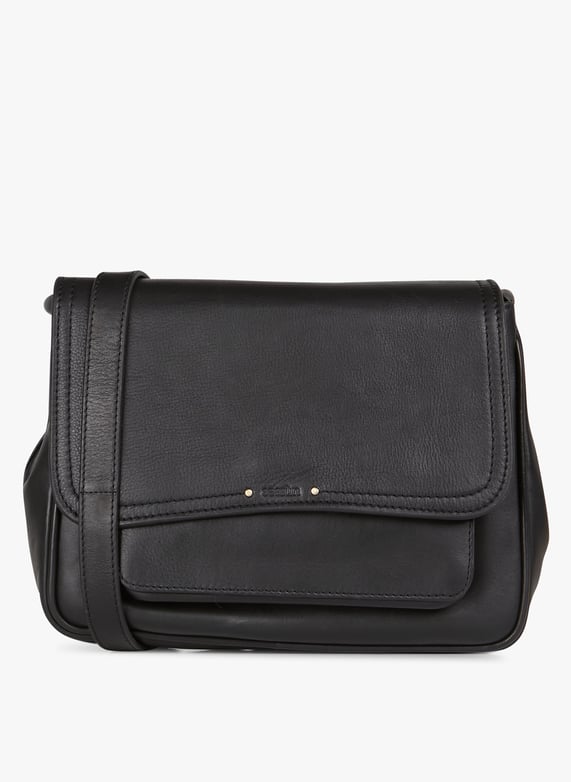 Umhangetasche aus Leder in Schwarz