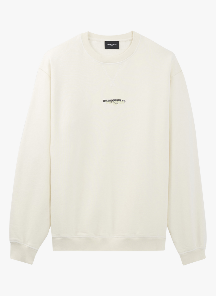 THE KOOPLES Rundhals-Sweatshirt aus Baumwolle, Regular Fit in Weiß