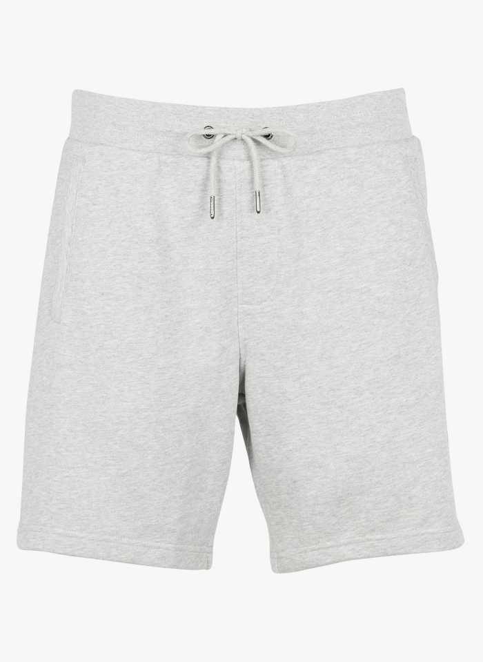 TOMMY HILFIGER Gerade geschnittene, bestickte Jersey-Shorts aus Bio-Baumwolle in Grau