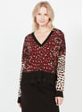 TWINSET PATTERN RAYURE FLEUR ANIMALIER Rot