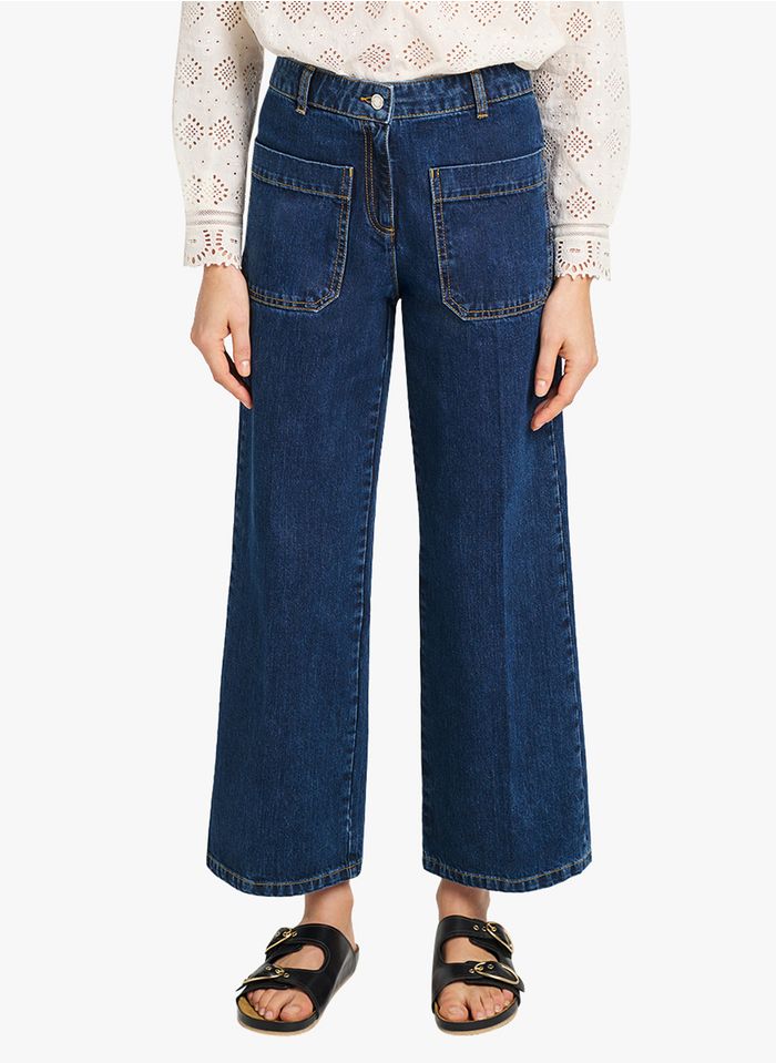 VANESSA BRUNO Straight Cut Jeans mit Cropped-Bein in Jeans ohne Waschung
