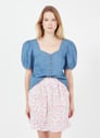 VILA Medium Blue Denim Bleached Jeans