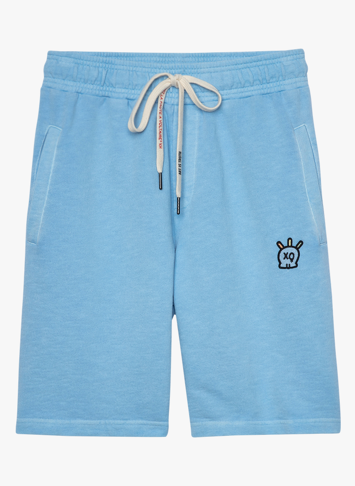ZADIG&VOLTAIRE Bedruckte Shorts aus Baumwoll-Sweatstoff in Blau