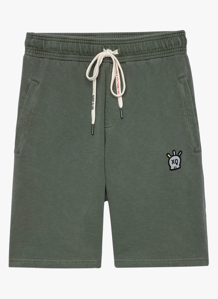 ZADIG&VOLTAIRE Bedruckte Shorts aus Baumwoll-Sweatstoff in Khaki