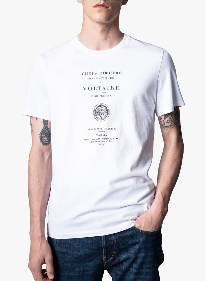 ZADIG&VOLTAIRE Rundhals-T-Shirt aus Baumwolle mit Siebdruck, Regular Fit in Weiß